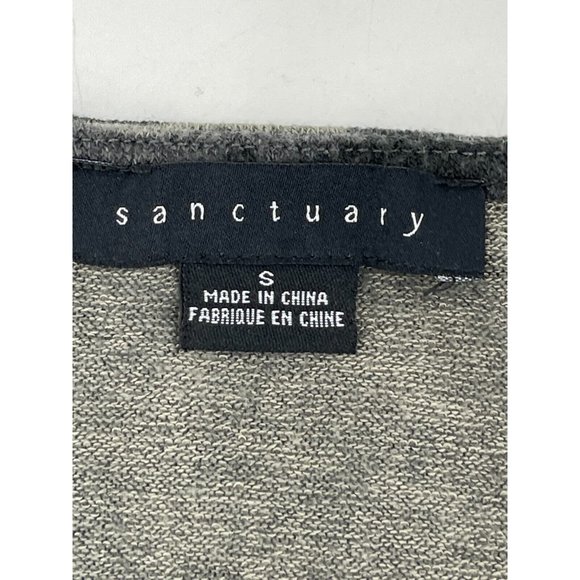 Sanctuary Women's Gray Camo Pullover V Neck Pocket Sweatshirt Long Sleeve Size S - Picture 5 of 9